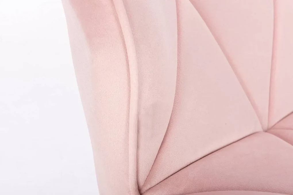 LuxuryForm DESIGN Stolička MILANO VELUR na čiernom kríži - svetlo ružová