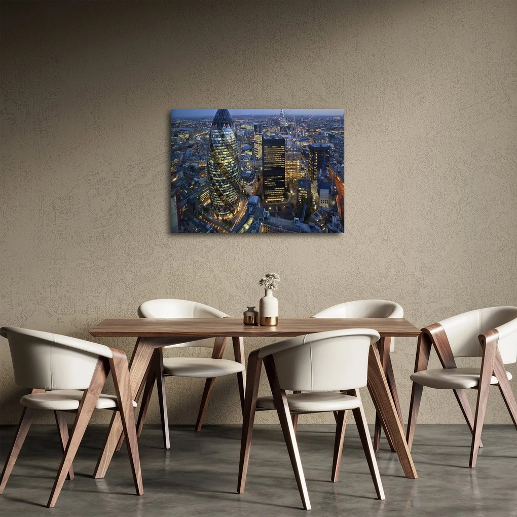 Obraz - Večerná panoráma Londýna (70x50 cm)