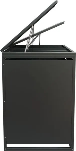 Kovový prístrešok pre 2 popolnice, antracit, 132×116×80 cm