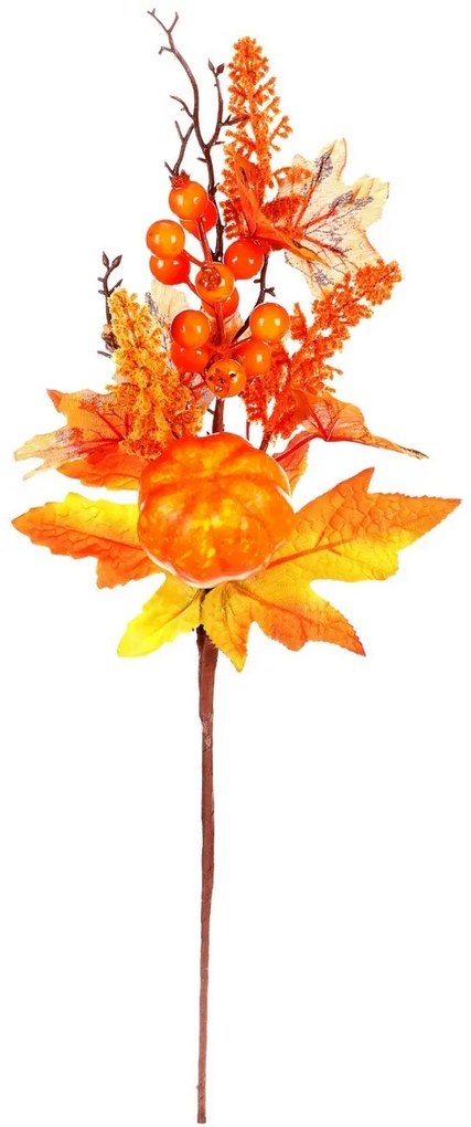 Jesenná umělá větev - dýně a bobule,  50 cm