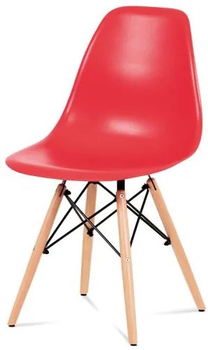 Jedálenská stolička s nadčasovým vzhľadom červenej farby