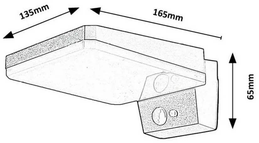 Rabalux 77078 solárne nástenné svietidlo s PIR a funkciou stmievania Lasset
