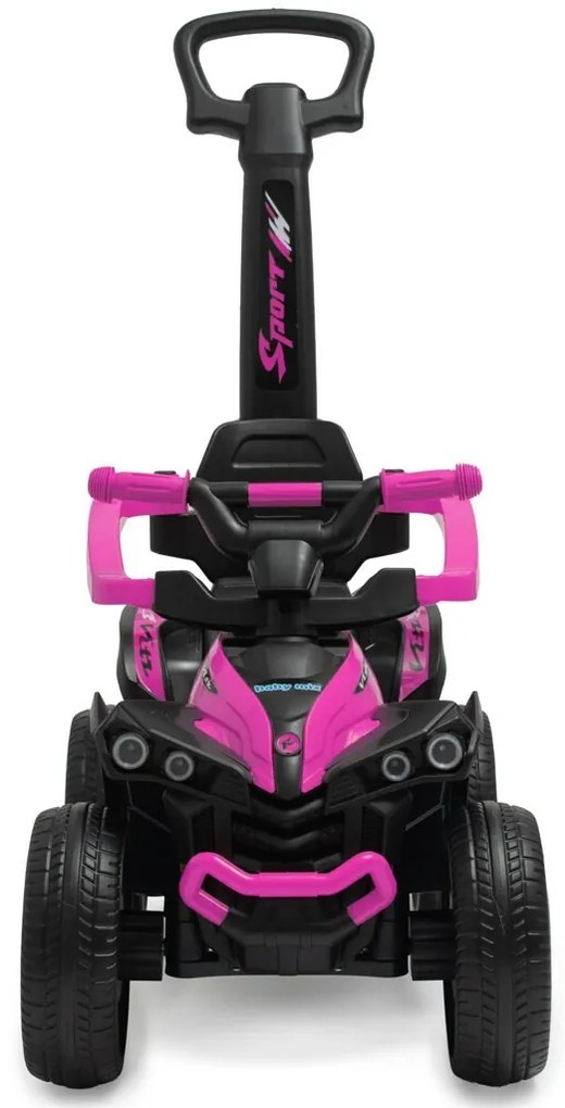 Detské odrážadlo Baby Mix Mega Prime EVA s vodiacou tyčou ružové