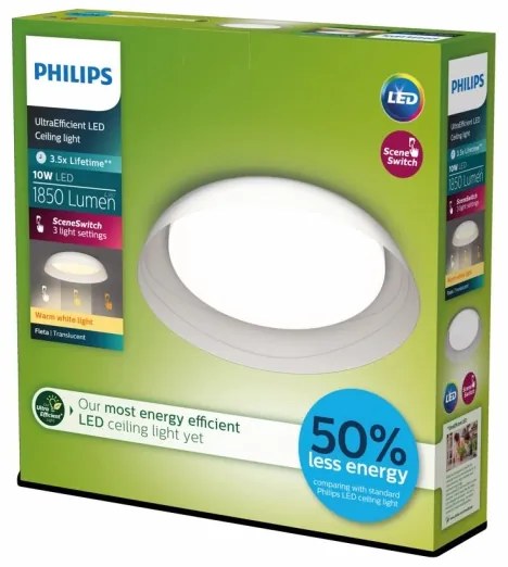 Philips - LED Stmievateľné stropné svietidlo FLETA LED/10W/230V 2700K číra