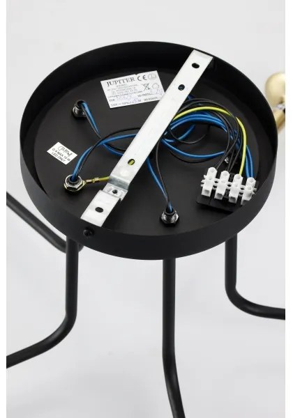 Jupiter 2038 - Luster na tyči BURANO 5xG9/10W/230V čierna/zlatá/béžová