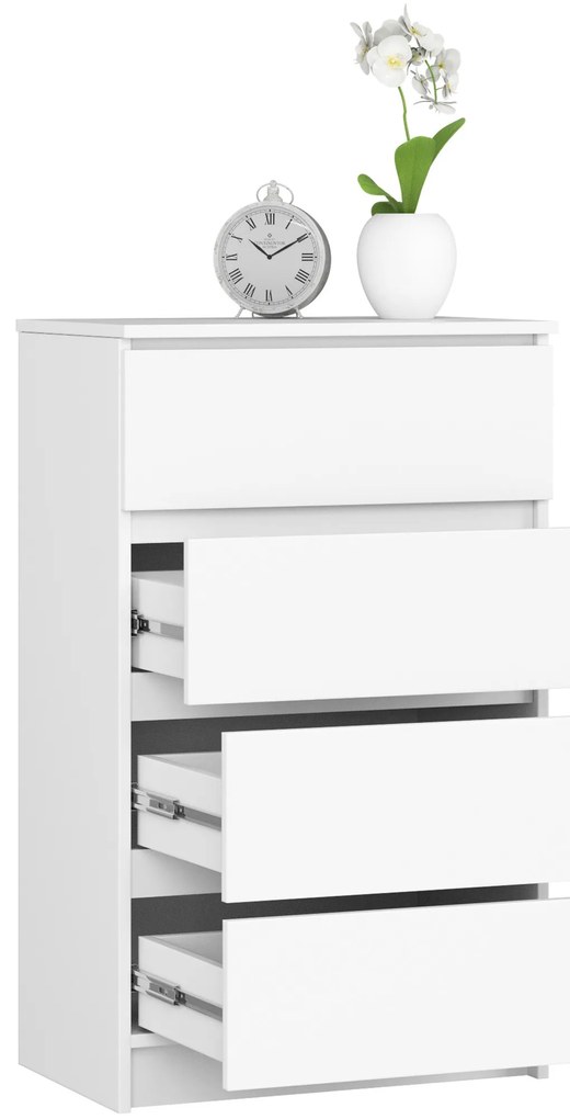 Komoda Kuba 60 cm - 4 zásuvky biela