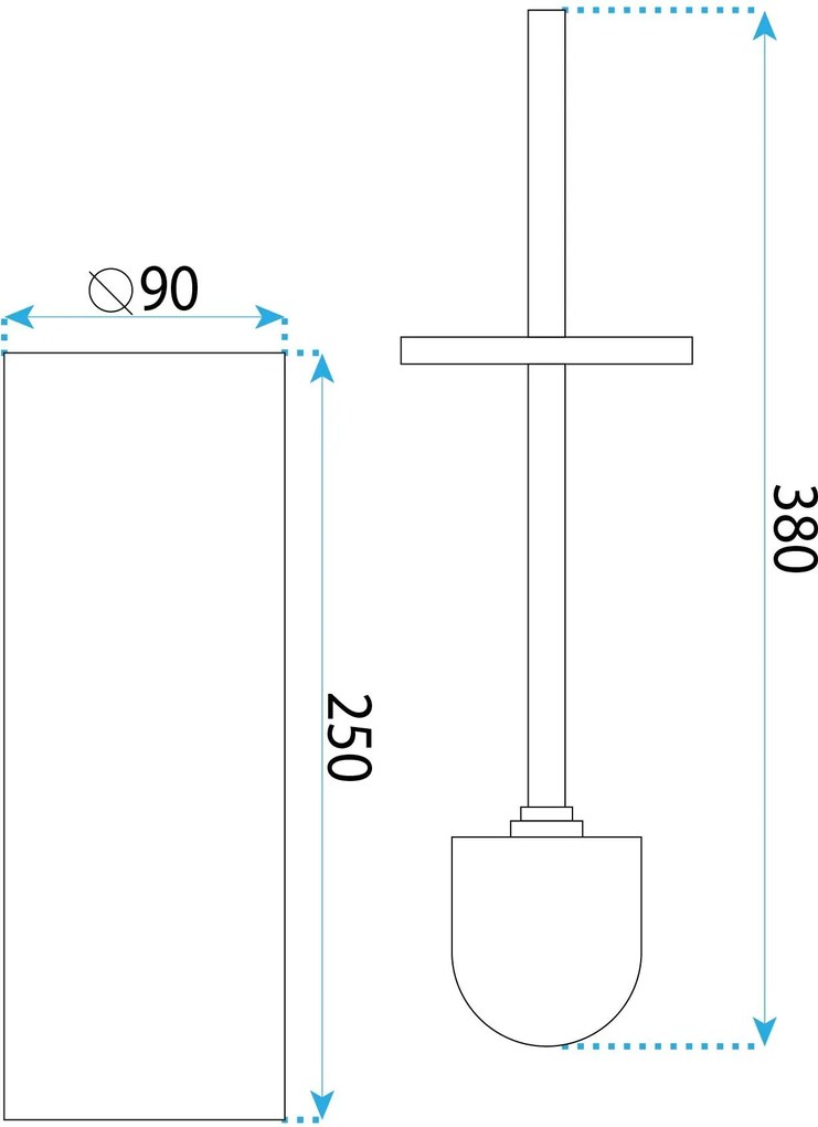 Rea Til, kovový stojan na WC s kefou, čierna matná, REA-88089