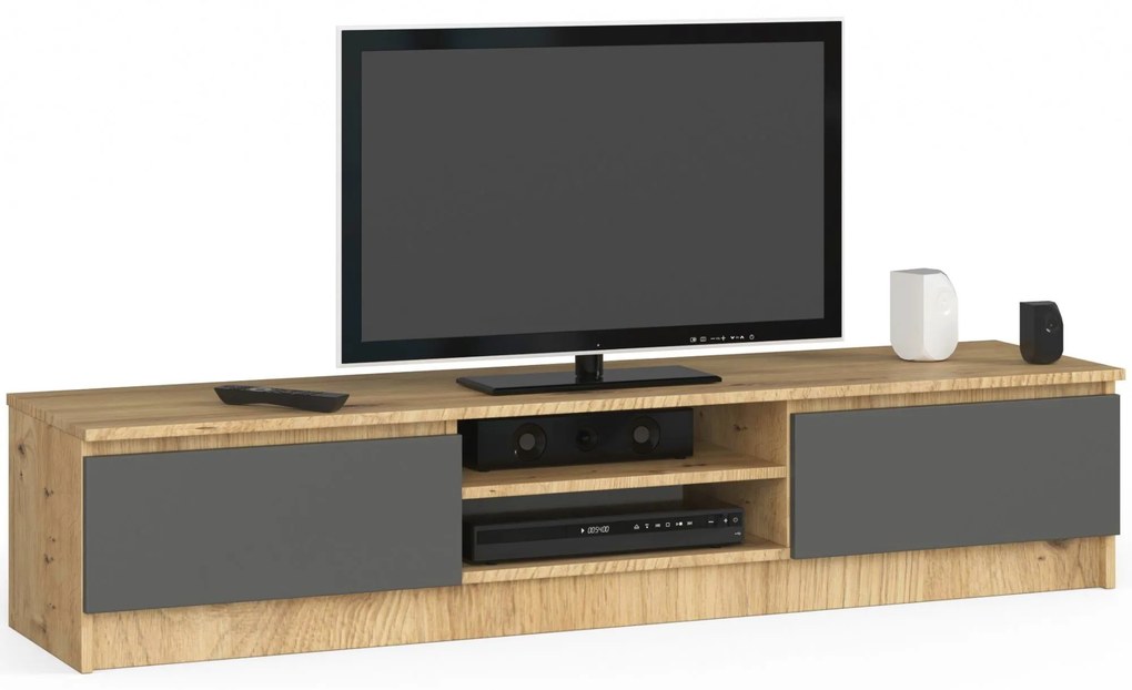 TV stolík Katalina  (dub artisan + sivá). Akcia -17%. Vlastná spoľahlivá doprava až k Vám domov. 1069932