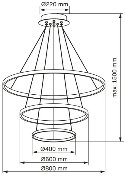 LED Luster na lanku LEA LED/60W/230V 4000K pr. 80 cm chróm