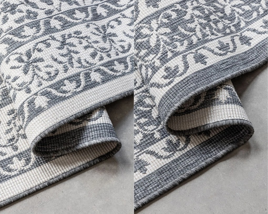 ELLE Decoration, Kusový koberec Gemini 106023 Silver z kolekcie Elle – na von aj na doma, 120x170, šedá, chodba / predsieň