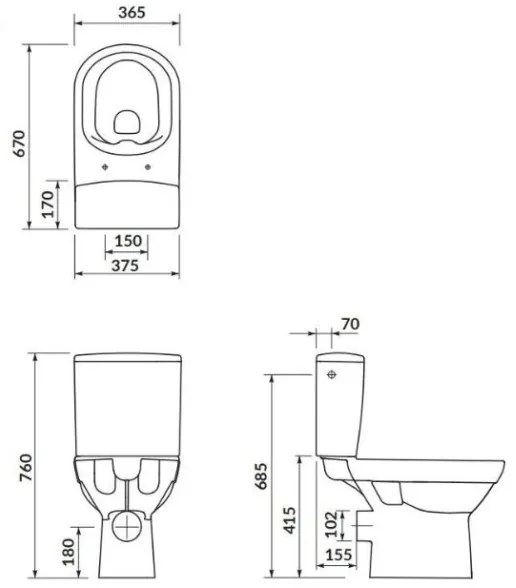 Cersanit K35-037 - stojace WC s doskou CITY keramika/biela