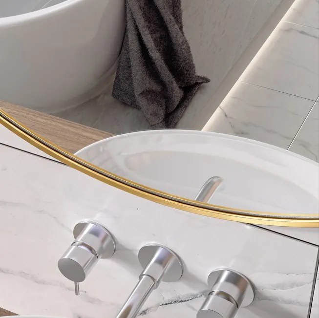 Erga Round, okrúhle zrkadlo 90cm, zlatý rám, ERG-V01-ROUND-9090-GD