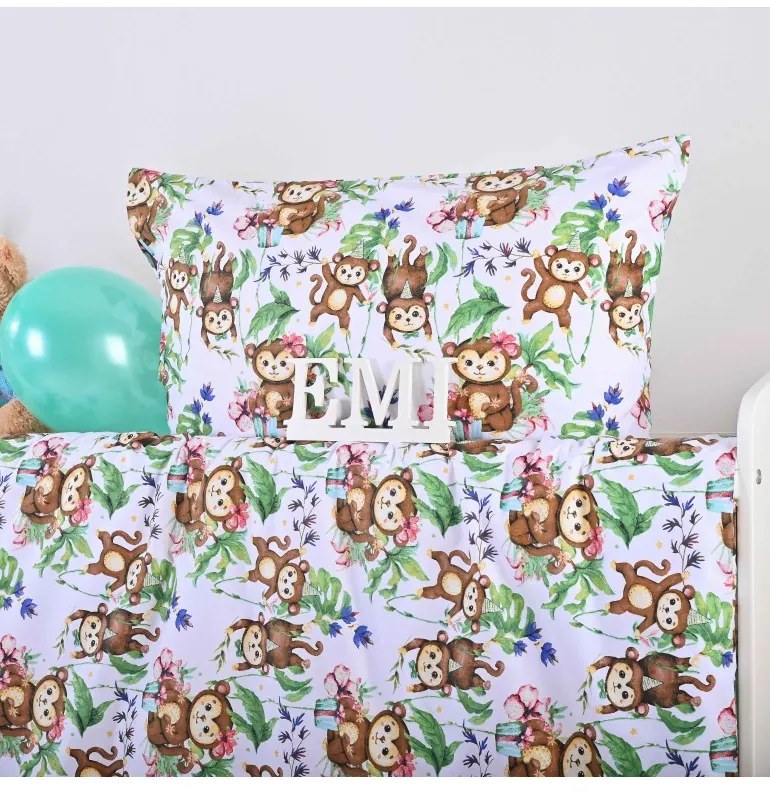 Obliečky detské bavlnené Opice EMI, Detský set 90x130 + 45x65