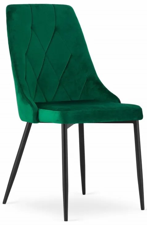 Stolička IMOLA - tmavozelený zamat / čierne nohy