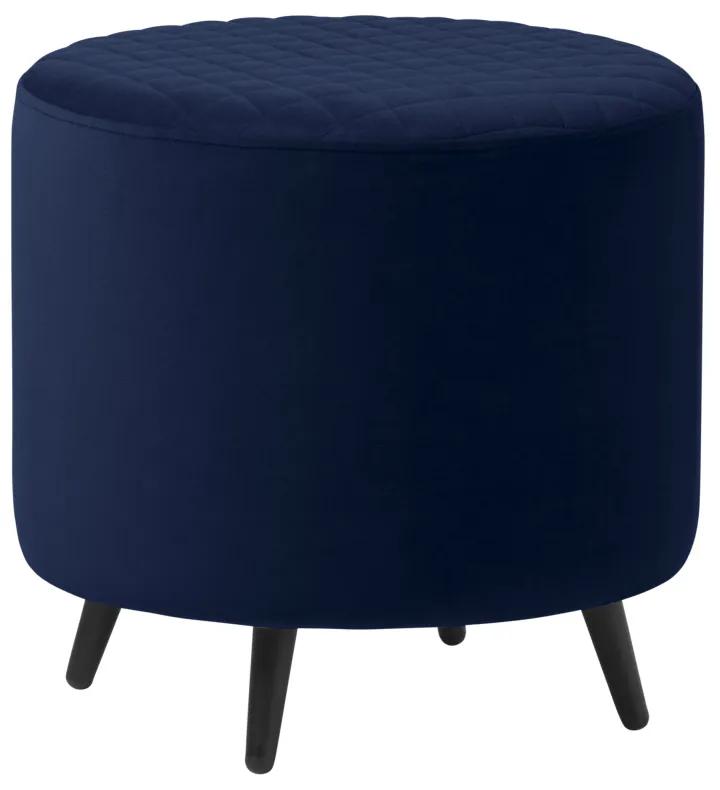 Dizajnová taburetka Hallie 45 cm modrý zamat