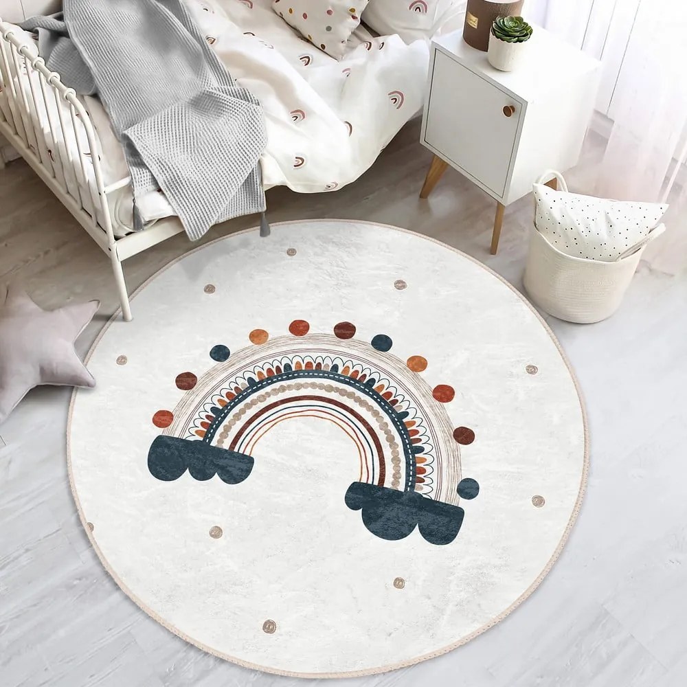 Krémovobiely detský koberec ø 80 cm Comfort – Mila Home