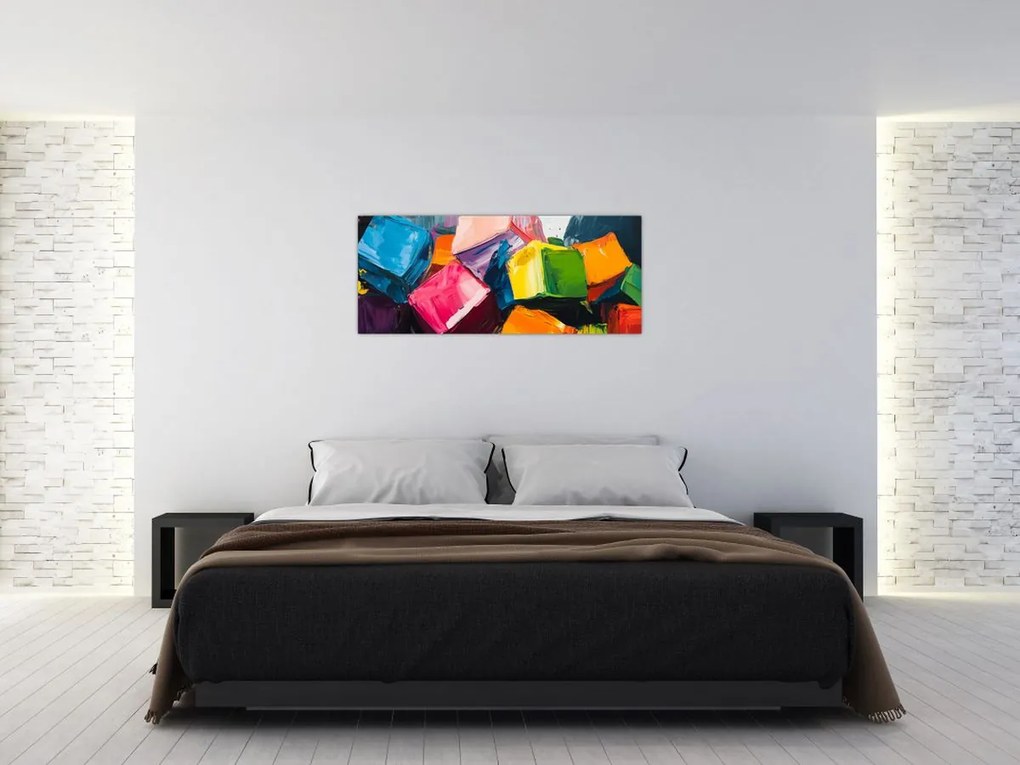 Obraz - Farebné kocky (120x50 cm)