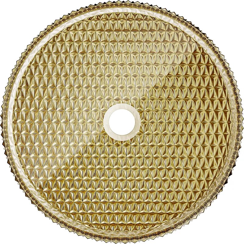 Mexen Aura, sklenené umývadlo na dosku 39 × 39 cm, zlatá, 24013952