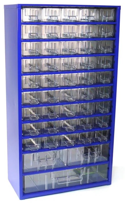 Kovová skriňa so zásuvkami, 306 x 155 x 552 mm, 45x S, 2x M, 1x L