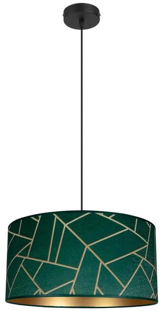 Luster na lanku RELLA 1xE27/60W/230V zelená/zlatá