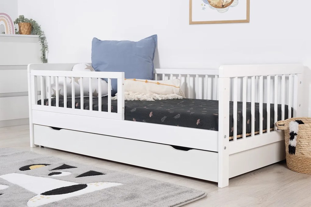 Ourbaby® 34117-0 Teddy white posteľ + úložný priestor 140x70 cm biela
