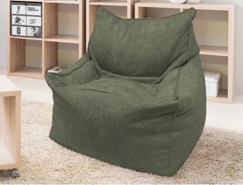 Sedací vak Norvik, olivovo zelená štruktúrovaná tkanina%