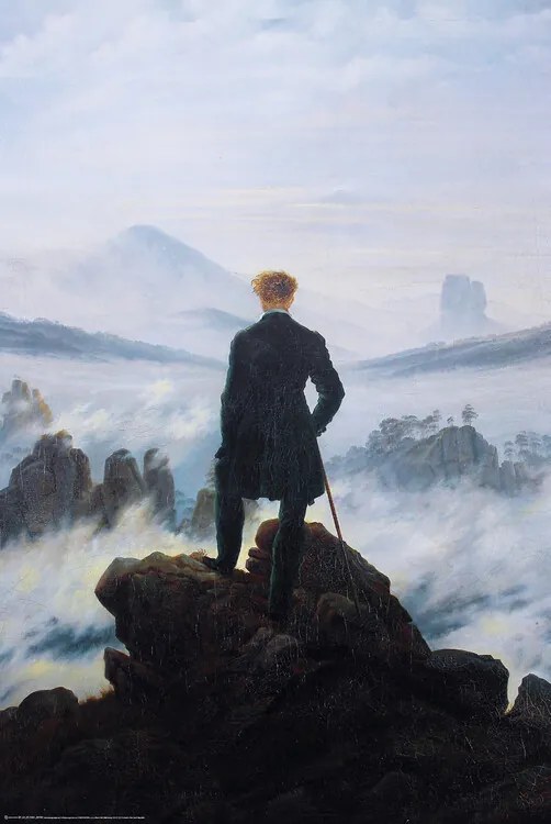 Plagát, Obraz - Wanderer Above the Sea Fog