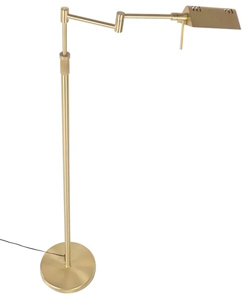 Stojaca lampa mosadz vrátane LED s dotykovým stmievačom - Notia