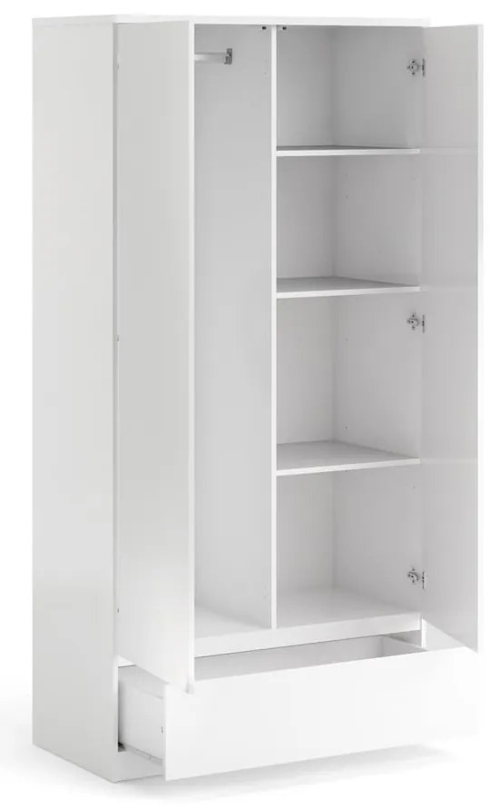 Biela šatníková skriňa 99x201 cm Naia - Tvilum