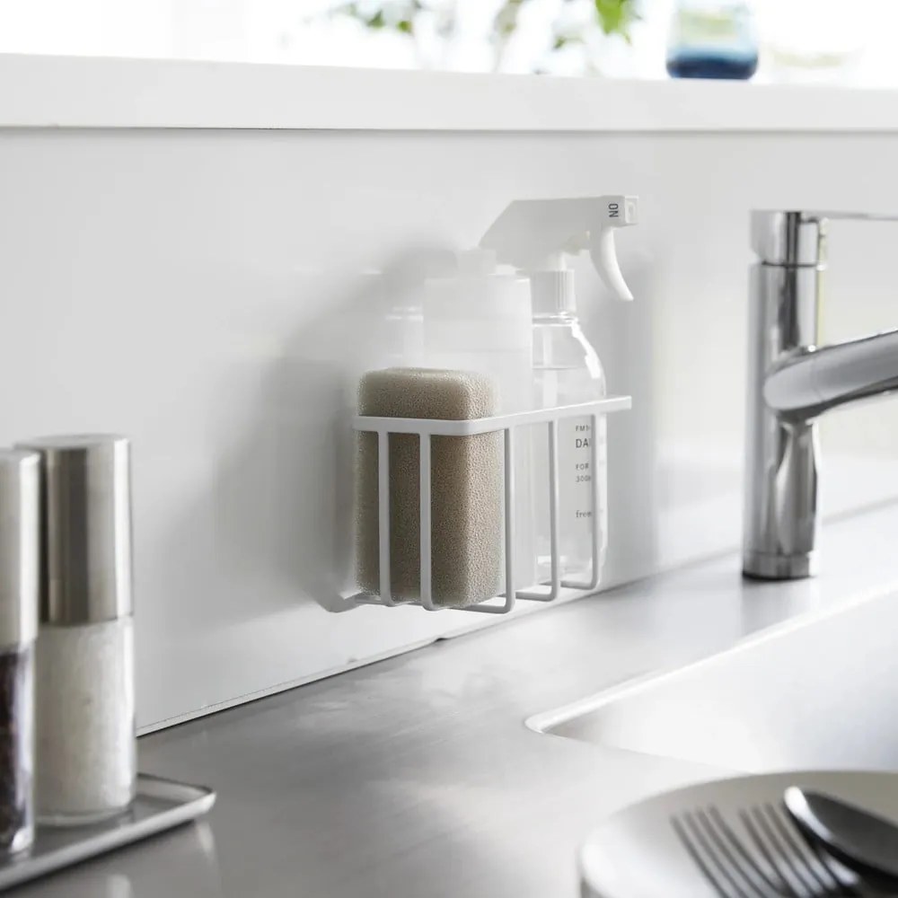Biely kovový stojan na umývacie prostriedky bez vŕtania Film Hook – YAMAZAKI