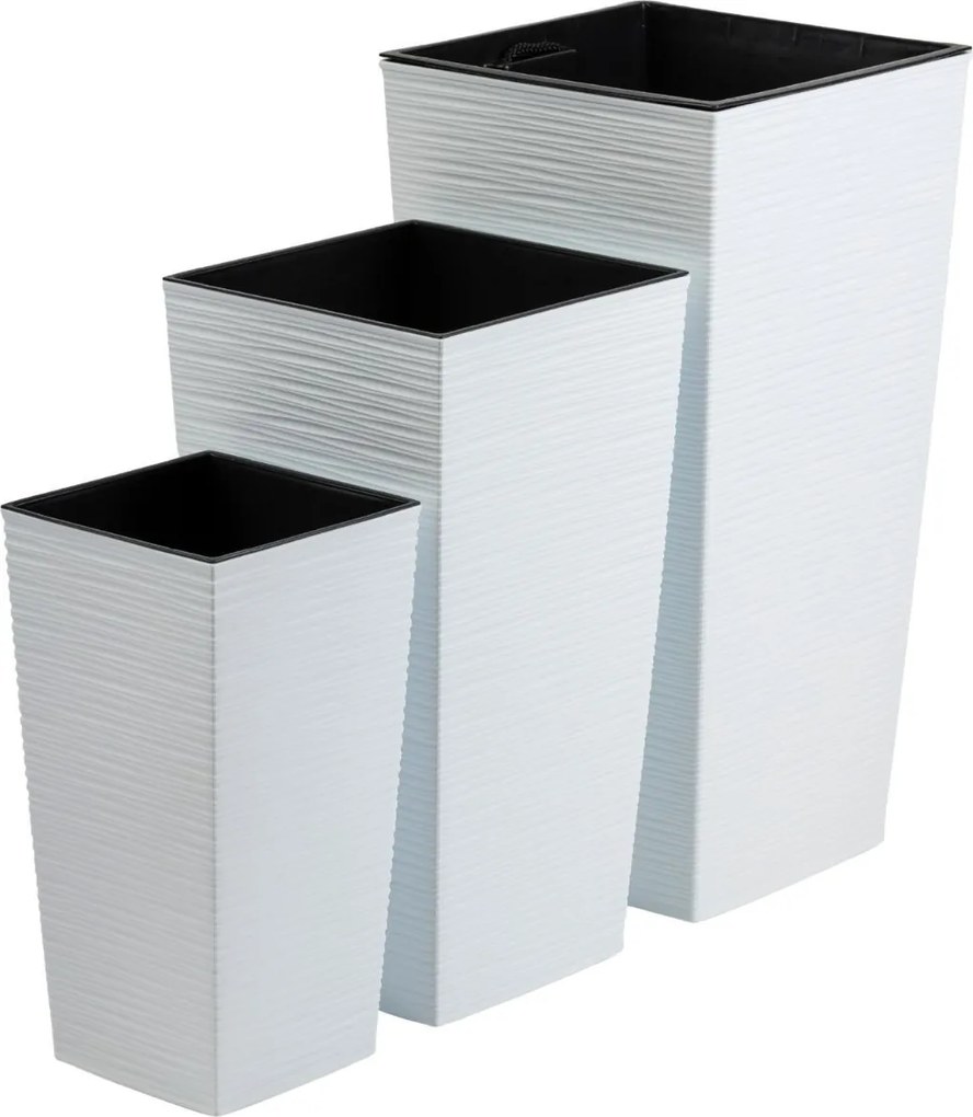 Plastový kvetináč Porto Riflo 36,6x18,9x18,9 cm biely