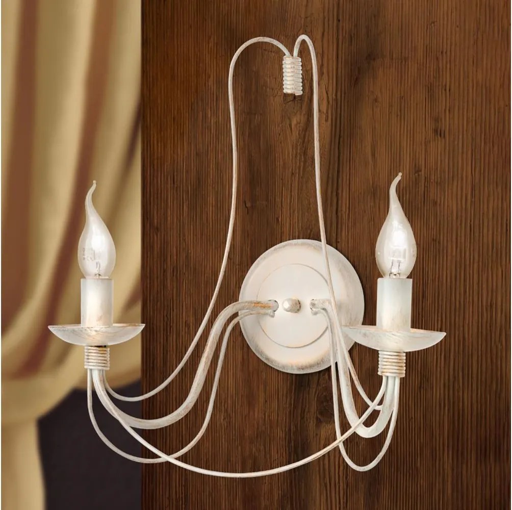 Orion WA 2-809/2 - Nástenná lampa VELA 2xE14/40W/230V biela/zlatá/patina