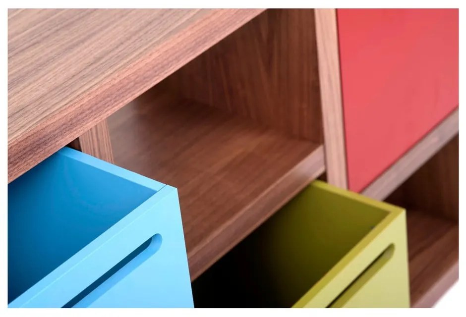 Hnedá knižnica v dekore orecha 70x159 cm Berlin – TemaHome