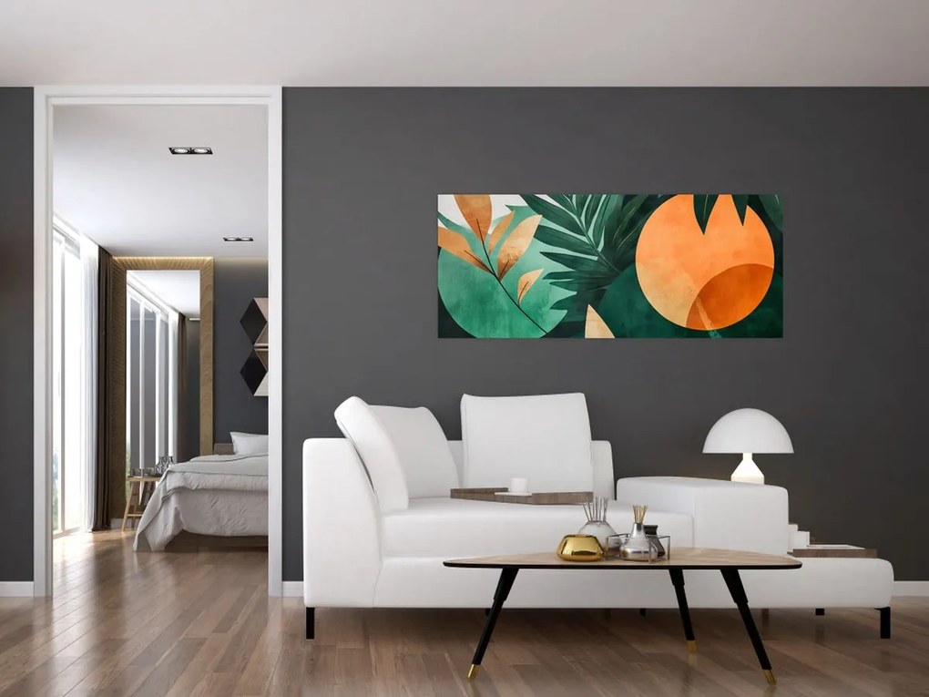 Obraz - Geometrické prírodné motívy (120x50 cm)