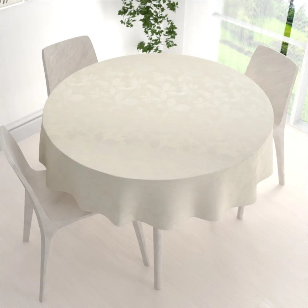 Biante Teflónový okrúhly obrus TF-065 Listy na režnom Ø 70 cm