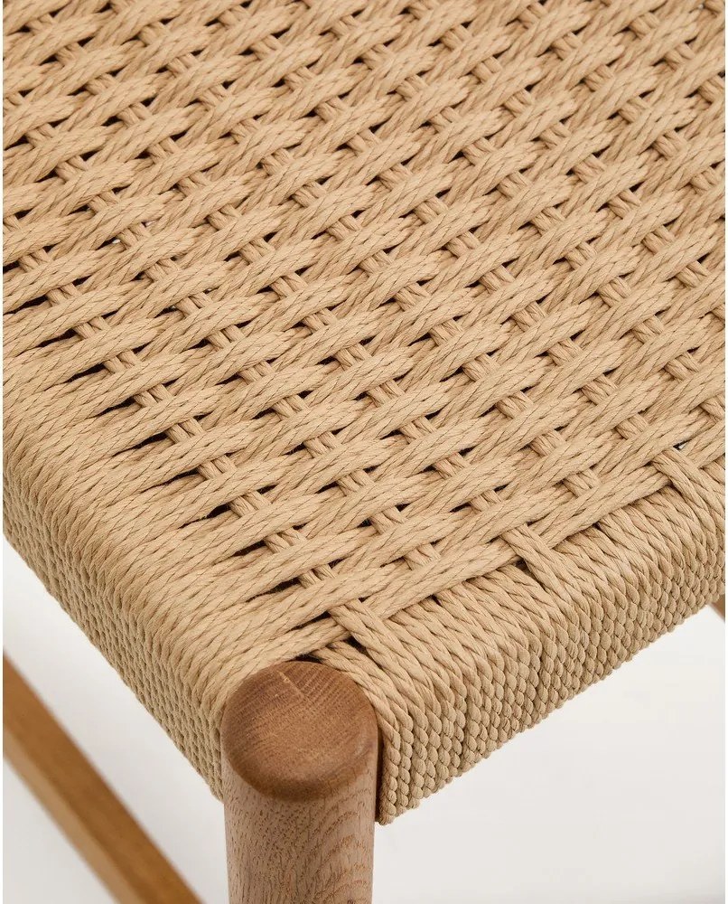 Barová stolička z dubového dreva v prírodnej farbe (výška sedadla 65 cm) Analy – Kave Home