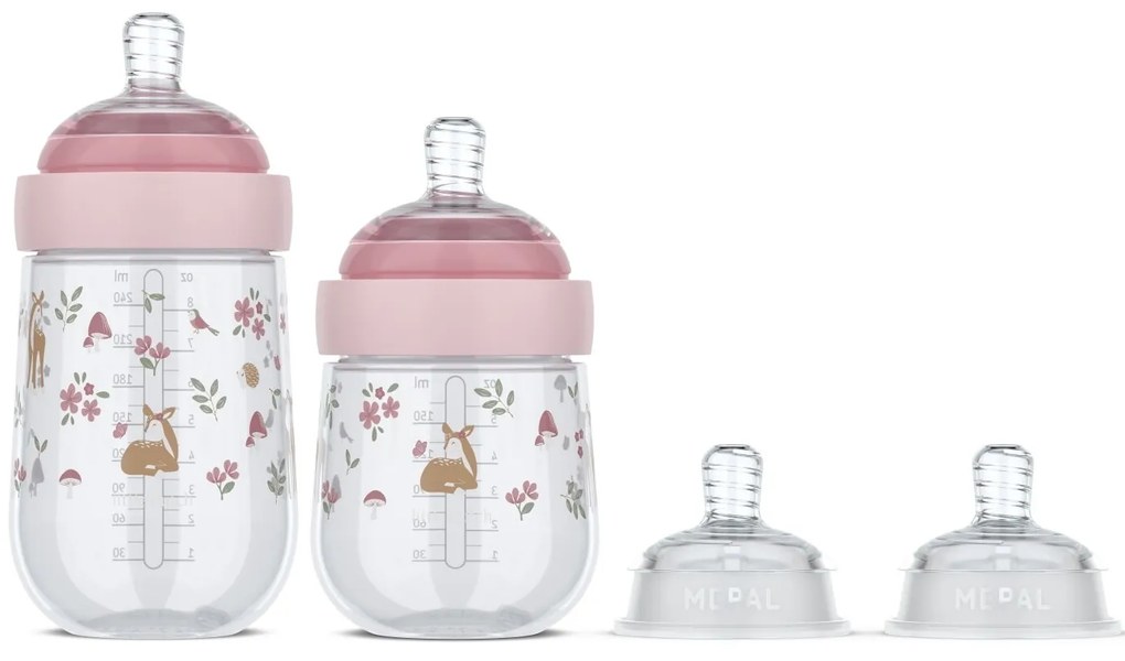 Dojčenské fľaše 165 ml + 240 ml + 2 cumlíky Fairy Garden