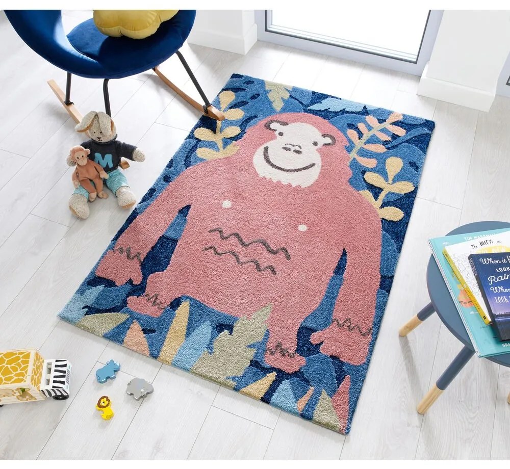 Flair Rugs koberce Kusový koberec Zest Kids Jungle Monkey Brown/Multi - 80x120 cm