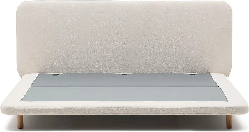 Béžová čalúnená dvojlôžková posteľ 180x200 cm Odum – Kave Home