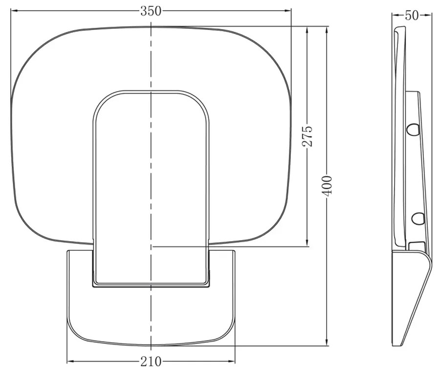 Mereo Mereo, Sedátko do sprchy, duroplast, čierne, MER-CSS121B