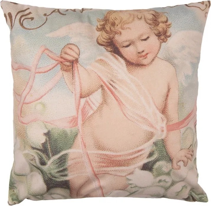 Ružová obliečka na vankúš s anjelom Angel - 45*45 cm