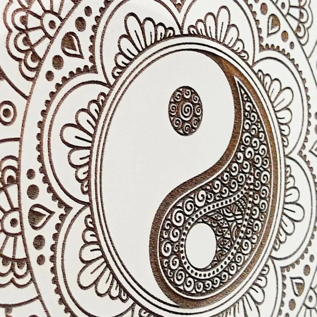DUBLEZ | Gravírovaná mandala na stenu Jin-Jang