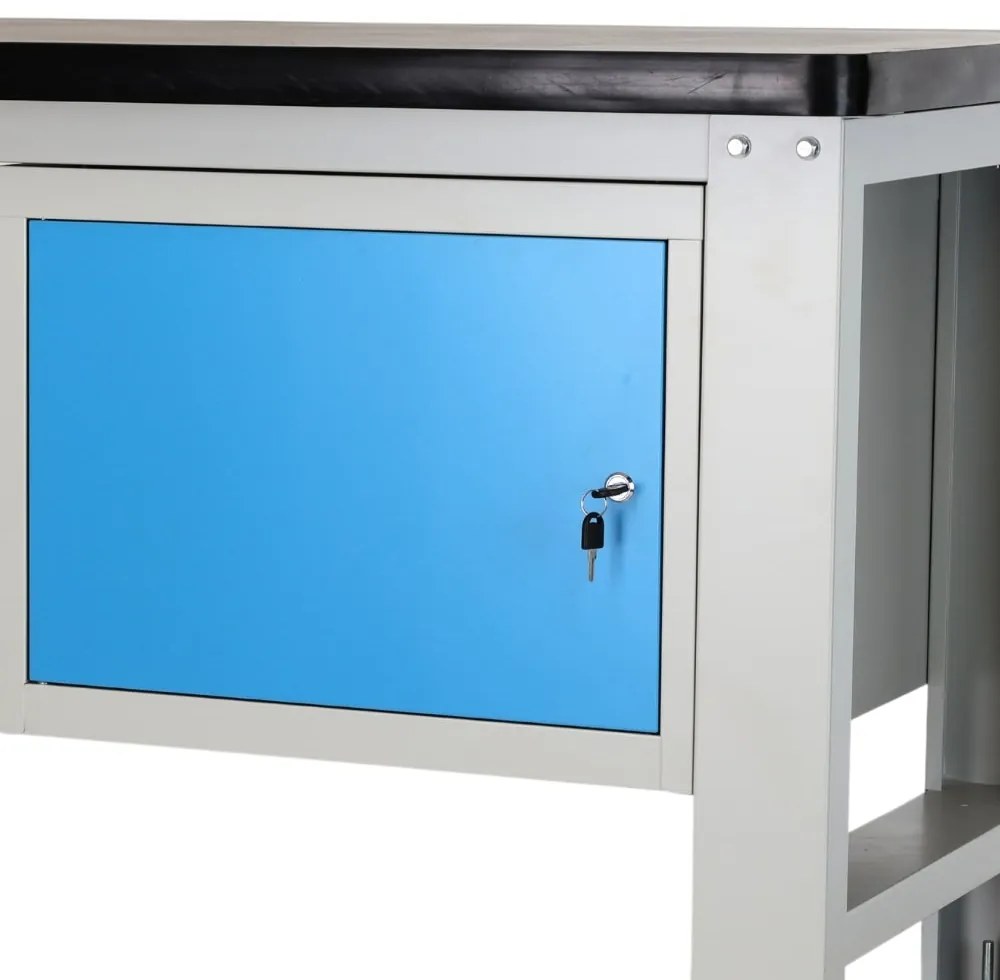 Dielenský stôl Solid MDF-21, 180 cm, 2 závesné boxy, čierna
