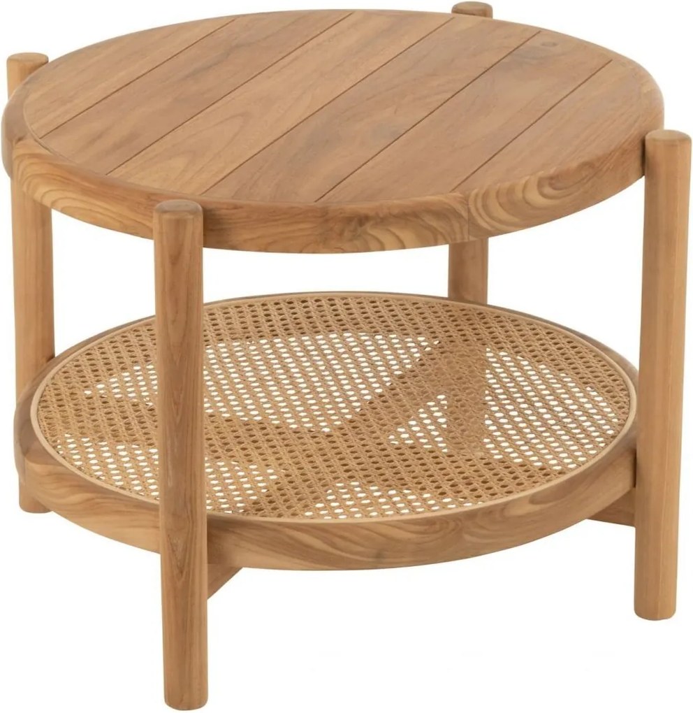 Okrúhly konferenčný stolík z prírodného teakového dreva – 68*68*46 cm