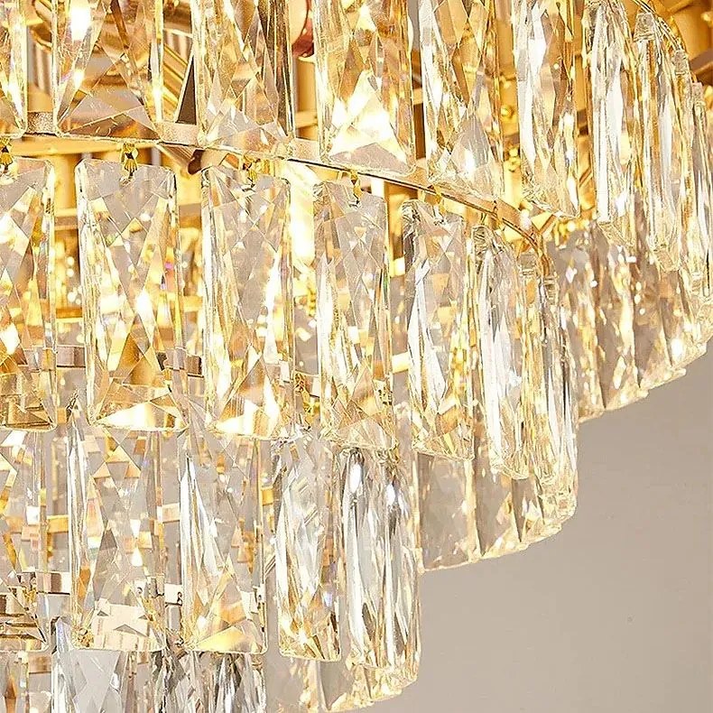 Toolight Toolight, závesné krištáľové svietidlo 80cm, 12xE14, G061-CP, zlatá, OSW-08995