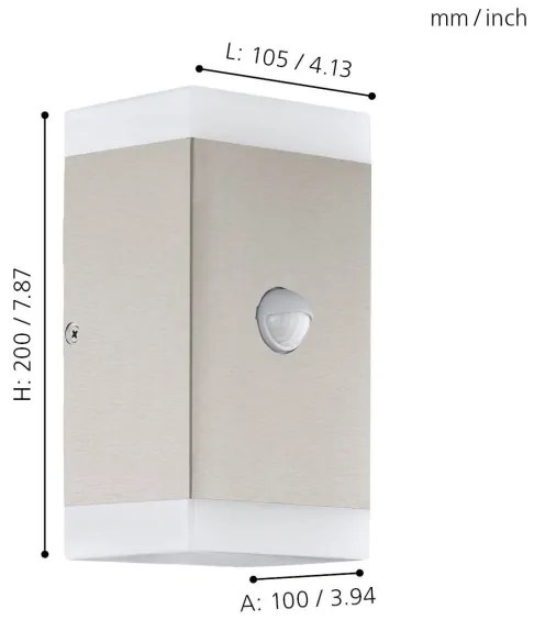 Eglo 75546 - LED Vonkajšie nástenné svietidlo so senzorom 2xGU10/4,6W/230V IP44