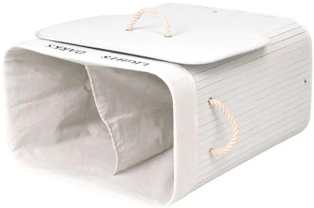 Kôš na bielizeň 2 priehradkový 100 l bambusový biely