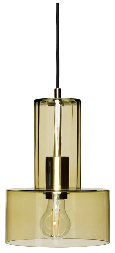 Zelené sklenené závesné svietidlo ø 20 cm Ripple – Hübsch