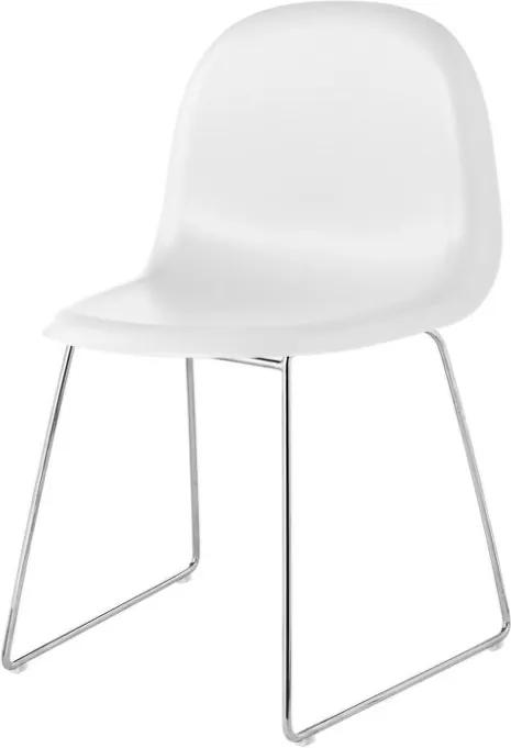 Gubi Stolička 3D Dining Chair, white cloud/sledge base