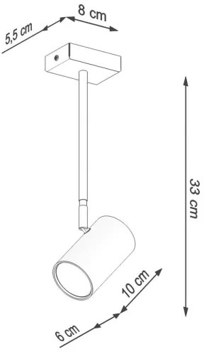 Sollux SL.1074 - Luster na tyči NORANO 1xGU10/40W/230V čierna